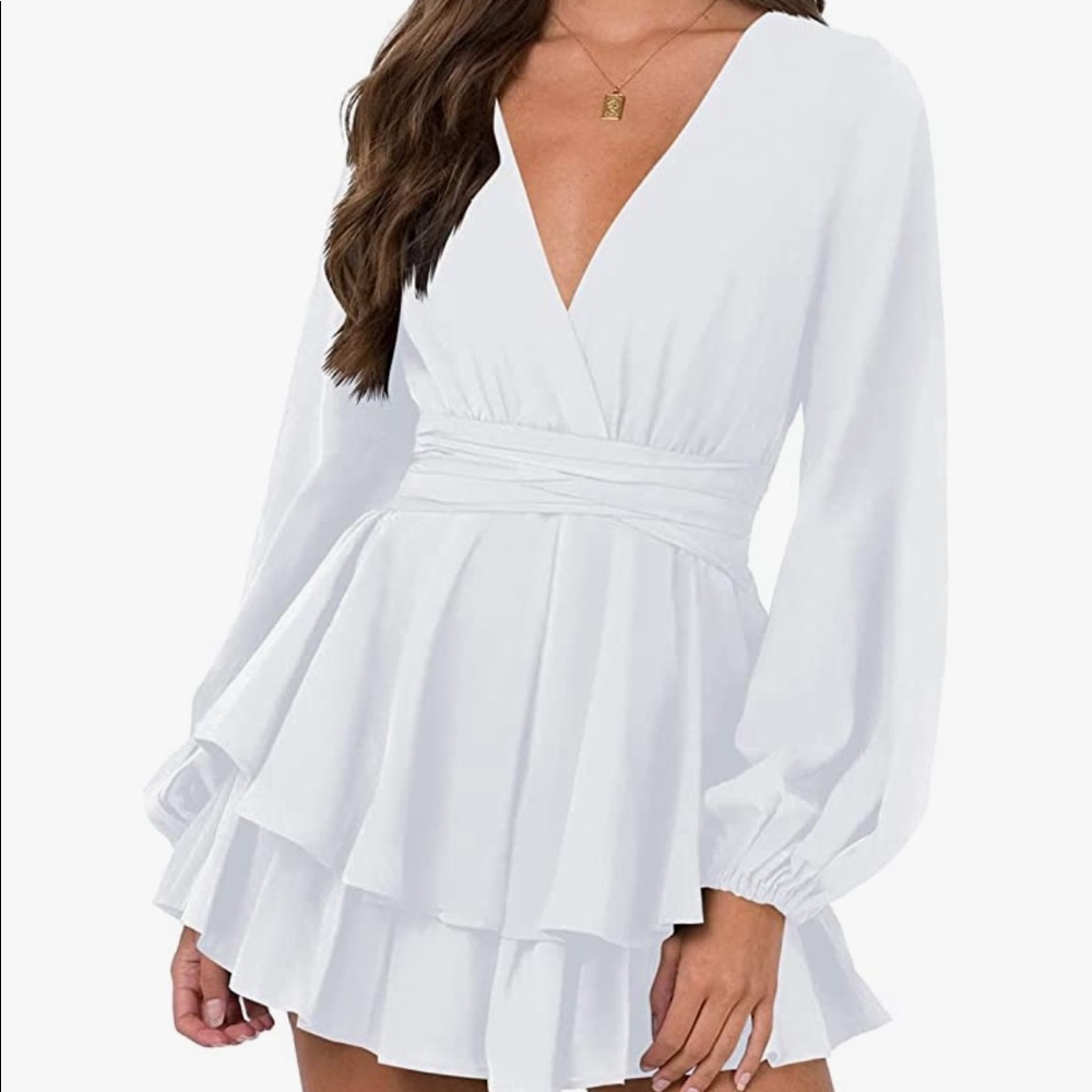 White Long Sleeve Dress